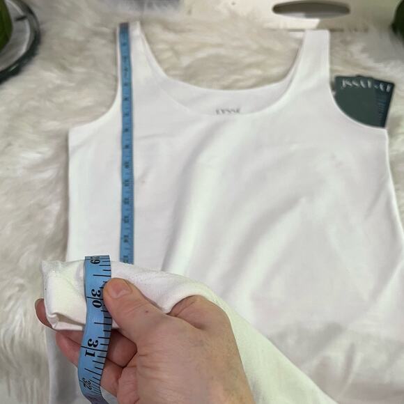 NEW Lysse Spandex Longline Scoop Neck Wide Strap Shape Wear Tank Top White S NWT - Picture 15 of 16